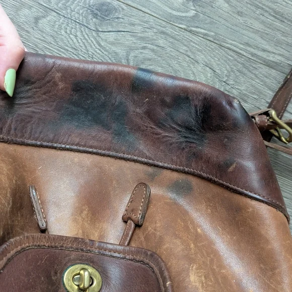 Vintage Coach Cognac Leather Backpack - Picture 9 of 16
